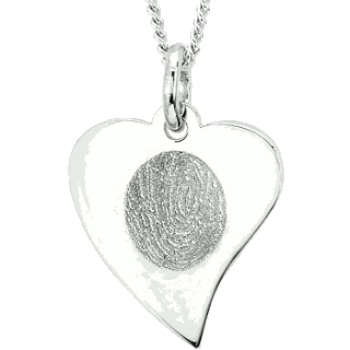 White Gold Flat Heart Pendant