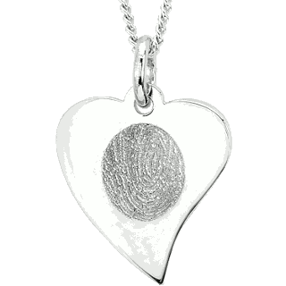 Front image of White Gold Flat Heart Pendant
