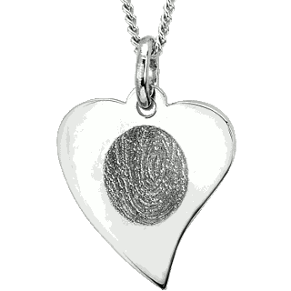 Front image of Stainless Steel Flat Heart Pendant