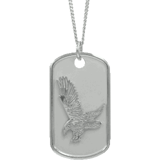 Front image of Sterling Silver Eagle Memory Tag