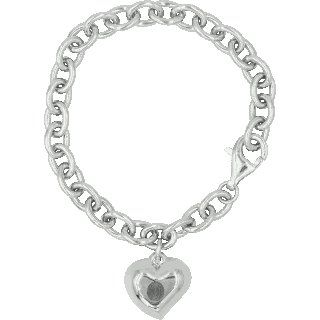 Front image of Sterling Silver Signature Heart Keepsake (Urn) Bracelet