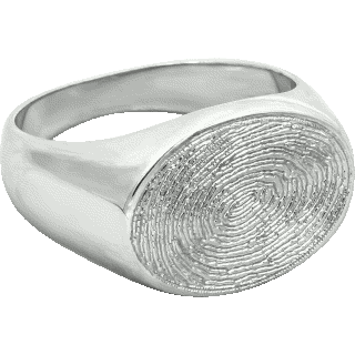 Front image of White Gold Medium Signet Ring