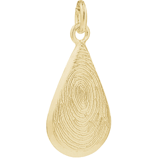 Front image of Yellow Gold Flat Teardrop