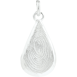 Front image of White Gold Flat Teardrop