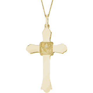 Front image of Yellow Gold Cross Keepsake (Urn)