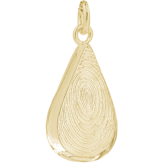 Front image of Yellow Gold Flat Teardrop Keepsake (Urn)