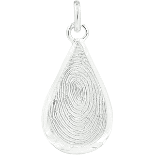 Front image of White Gold Flat Teardrop Keepsake (Urn)