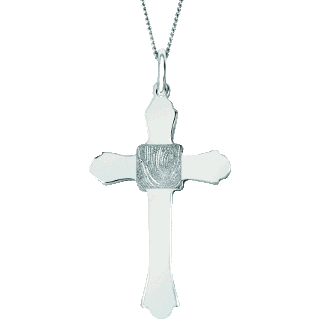 Front image of White Gold Cross Keepsake (Urn)