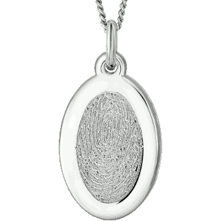 Front image of White Gold Oval Pendant