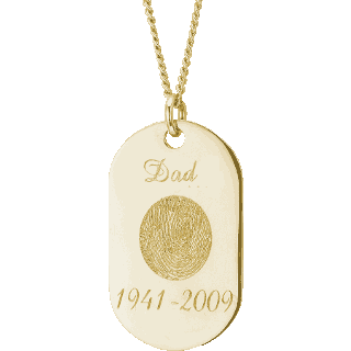Front image of Yellow Gold Memory Tag Keepsake (Urn)