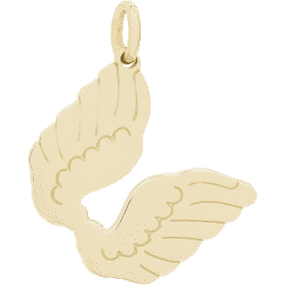 Front image of Yellow Gold Guardian Angel Pendant
