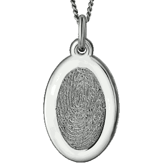 Front image of Stainless Steel Oval Pendant
