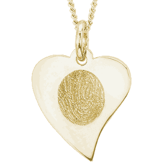 Yellow Gold Flat Heart Pendant