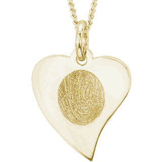Front image of Yellow Gold Flat Heart Pendant