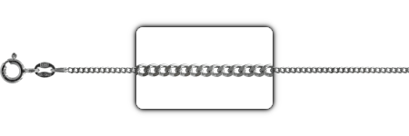 Sterling silver curb standard chain with zoom