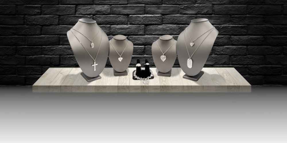 Display of Eternity's Touch samples on a shelf.'